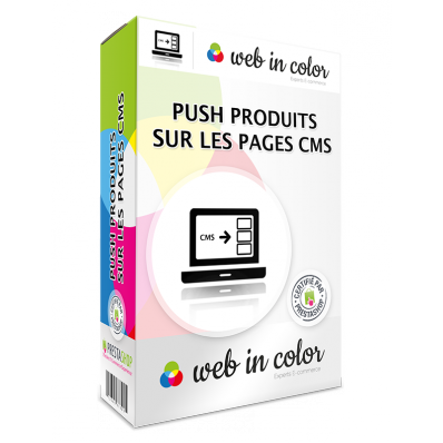 boite module push produits sur pages cms