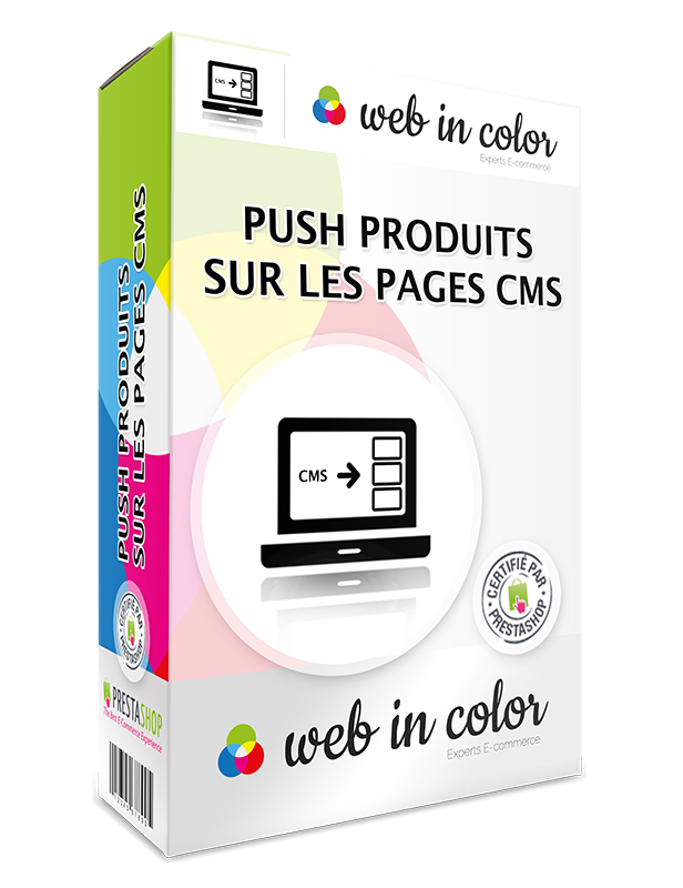 Module Push produits sur les pages CMS pour Prestashop par Web In Color 